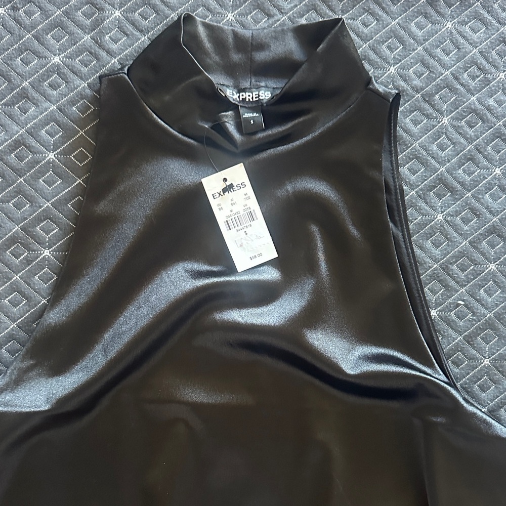 Express Shiny Black Tank Top
